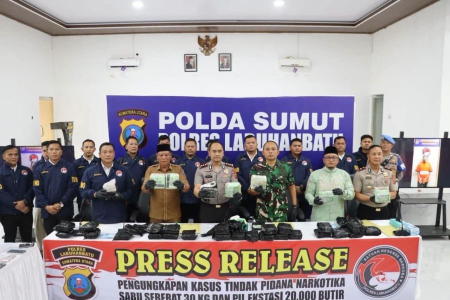 30 Kg Sabu dan 20 Ribu Pil Ekstasi Digagalkan di Labuhanbatu, Dandim 0209/LB  Berikan Apresiasi