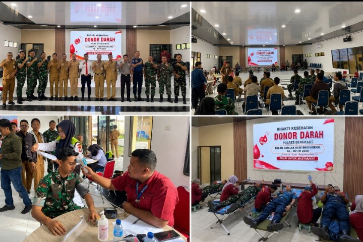 Aksi Kemanusiaan! Personel Kodim 0303/Bengkalis Ikut Sukseskan Donor Darah Hari Bhayangkara