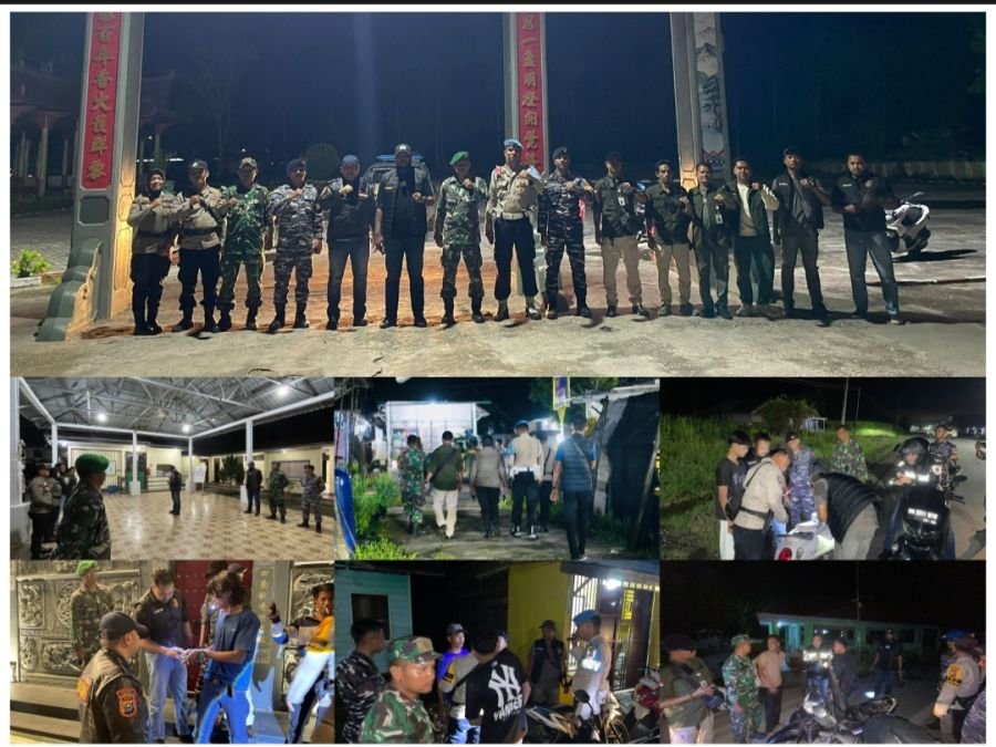 Amankan Jantung Kota Bagansiapiapi, Serma Riza Pimpin Patroli Gabungan Lintas Sektor