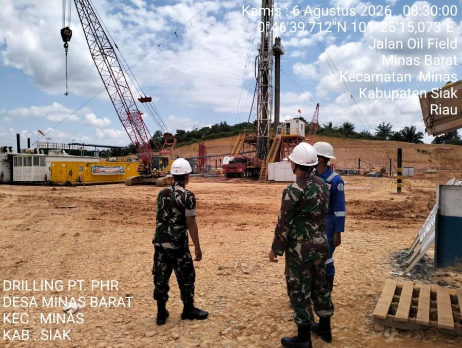 Amankan Objek Vital, Babinsa Pantau Tiga Rig Pengeboran di Minas