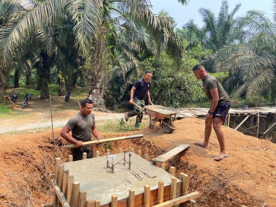 Angkur Terpasang, Jembatan Talang Pring Jaya Terus Dikebut
