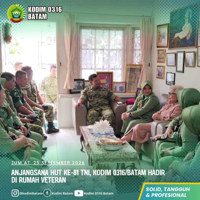Anjangsana HUT Ke-81 TNI, Kodim 0316/Batam Hadir di Rumah Veteran