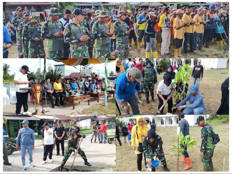 Antisipasi DBD, Pemkab Rohil, TNI, dan Pihak Kecamatan Bangko Gencarkan Gotong Royong Massal