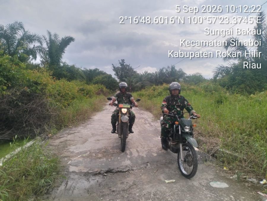 Antisipasi Dini, Personel Koramil 01/Bangko Sisir Kawasan Rawan Karhutla di Sungai Bakau Sinaboi
