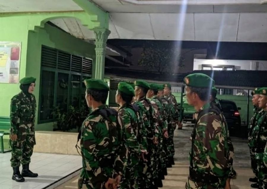 Antisipasi Gangguan Kamtibmas, Koramil 01/Bangko Gelar Apel Siaga Malam