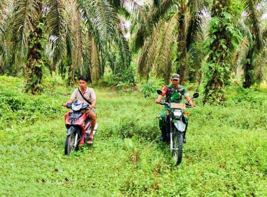Antisipasi Karhutla, Babinsa Koramil 10 Kunto Darussalam Kodim 0313/KPR Tingkatkan Patroli