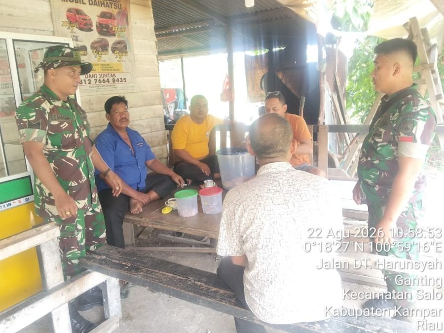 Antisipasi Kemarau, Babinsa Koramil 01/Bangkinang Sosialisasi Bahaya Karhutla di Salo
