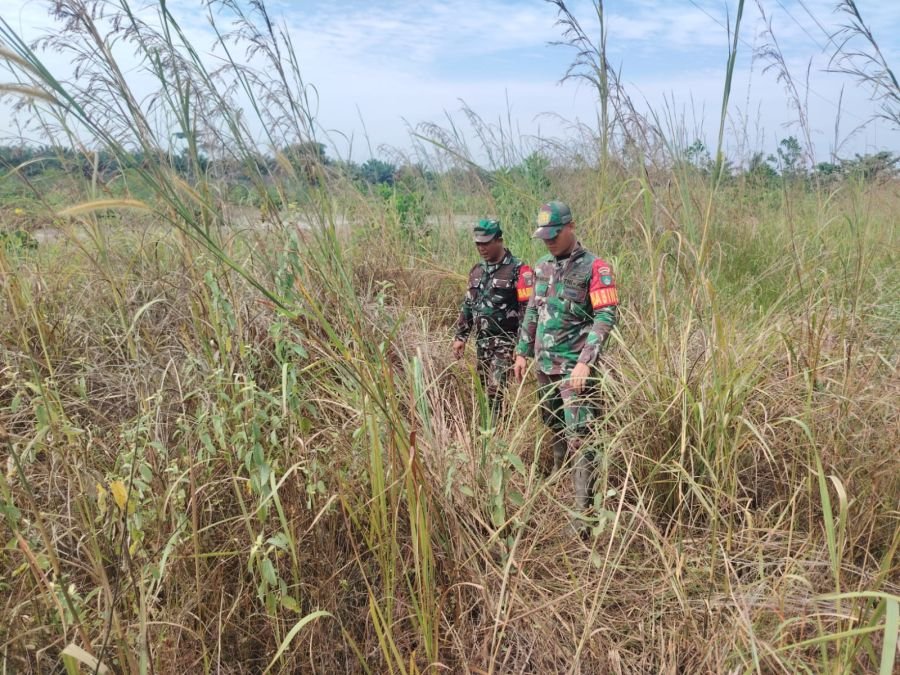 Antisipasi Titik Api, Babinsa dan Masyarakat Patroli Wilayah Rawan Karhutla