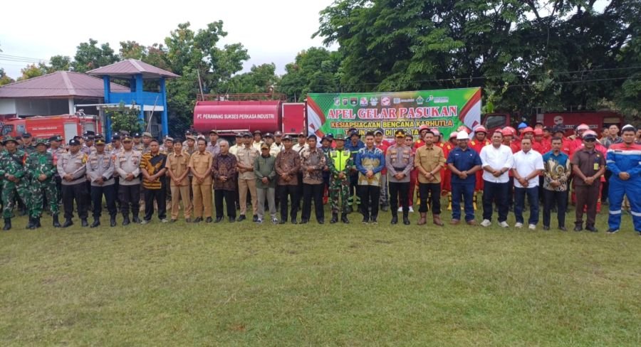 Apel Kesiapsiagaan Terpadu Penanganan Kebakaran Hutan dan Lahan Digelar di Kecamatan Tapung