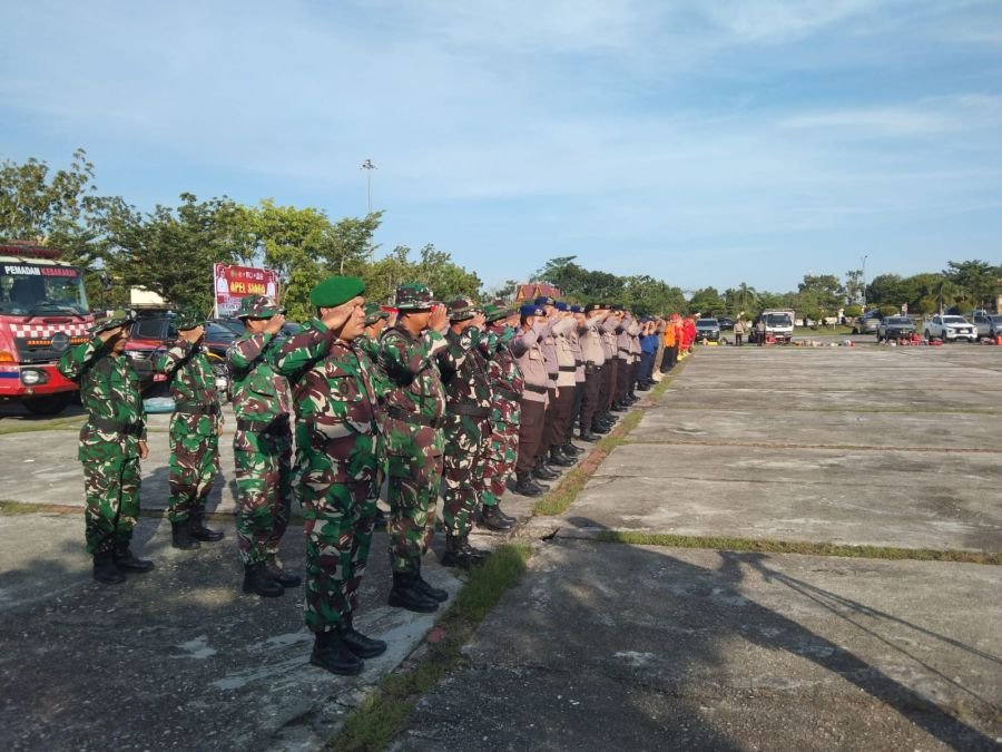 Apel Siaga Karhutla 2026, Babinsa Pelalawan Turun Siap Tempur