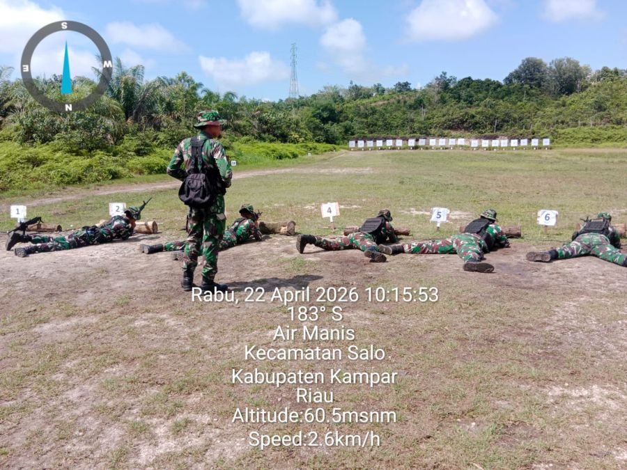 Asah Ketajaman Bidik, Prajurit Yonif 132/BS Gelar Latihan Menembak di Siabu