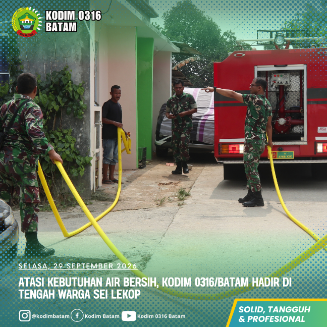 Kodim Batam Salurkan Air Bersih untuk Warga Sei Lekop