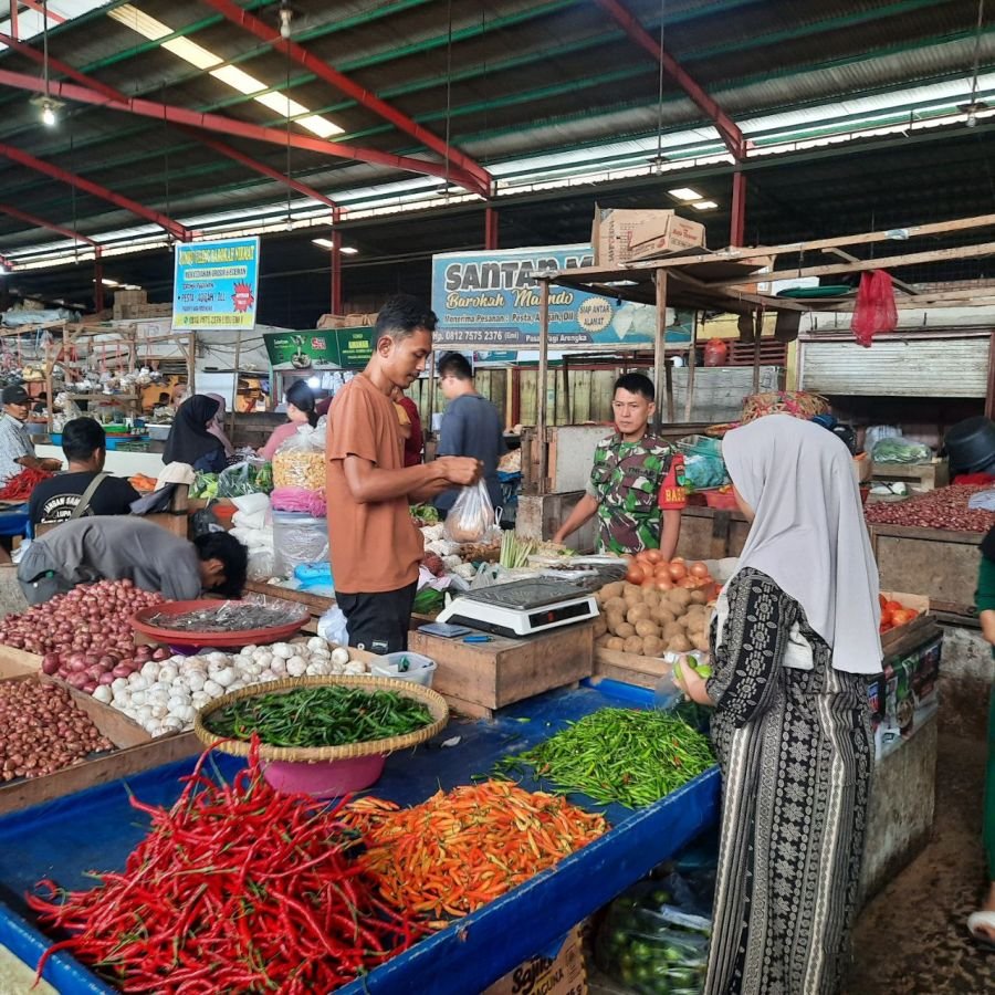 Awal Juli, Babinsa Koramil 03/Bunut Cek Harga Sembako Untuk Jaga Stabilitas Pasar