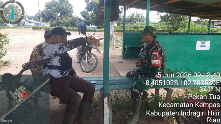 Babinsa 03/Tempuling Gandeng Security PT SRL Antisipasi Gangguan Kamtibmas