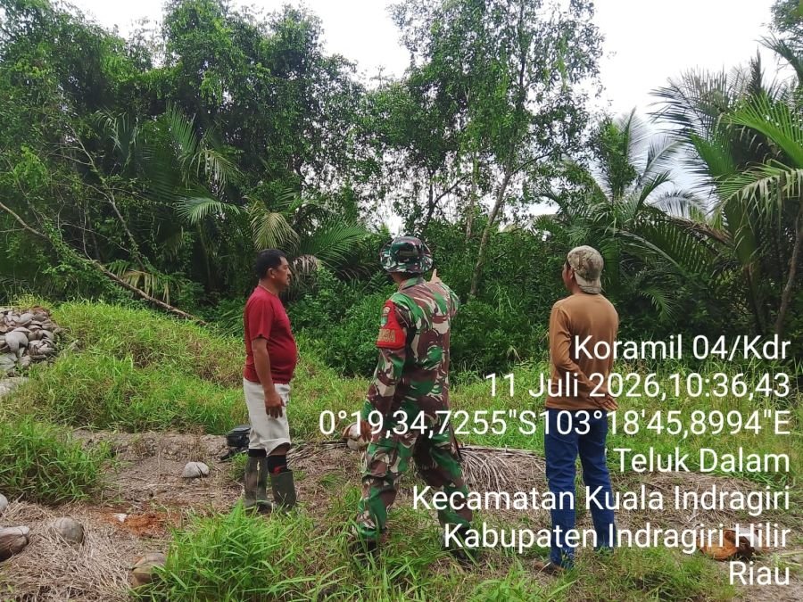 Babinsa 04/Kuindra Susur Tapal Batas Teluk Dalam, Hasil Nihil Titik Api