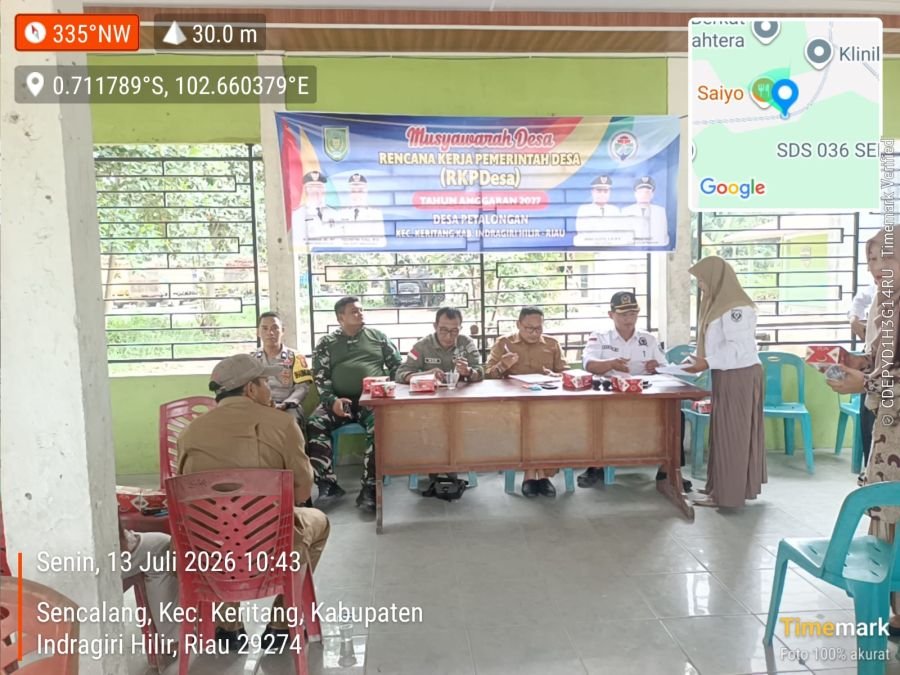 Babinsa 09/Kemuning Kopda Bambang Widiarso Hadiri Musyawarah RKP Desa Petalongan