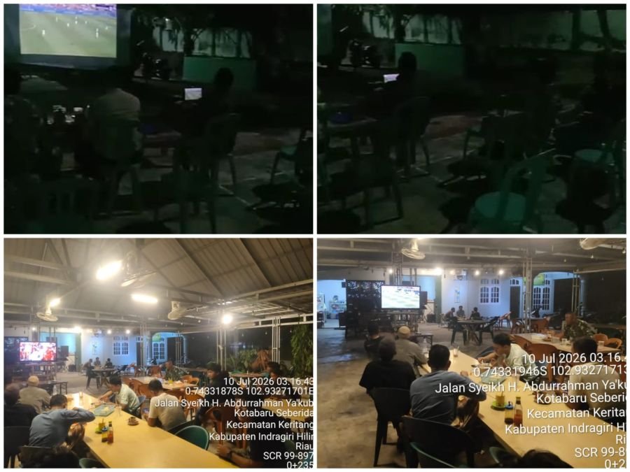 Babinsa 09/Kemuning Perkuat Kebersamaan Bersama Warga Lewat Nobar Piala Dunia di 2 Lokasi