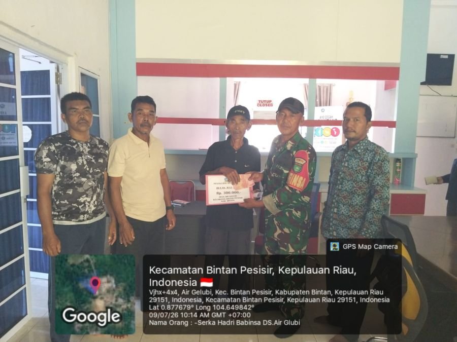 BABINSA AIR GLUBI HADIRI DAN MONITORING PENYALURAN BLT-DD BULAN JULI 2026