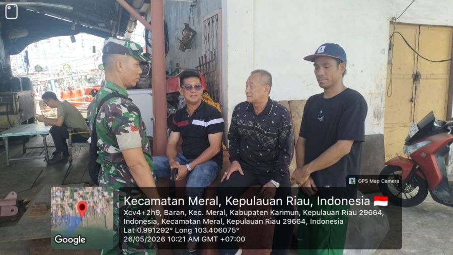 Babinsa Baran Barat Turun Langsung Jaga Kemitraan Maritim Warga