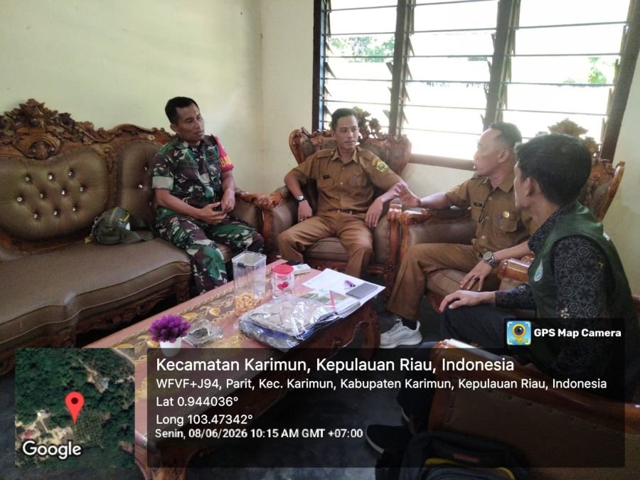 Babinsa dan Kades Selat Mendaun Sepakat Aktifkan Pos Ronda