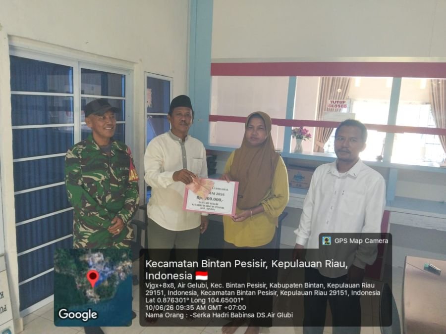 Babinsa Desa Air Glubi Hadiri dan Monitoring Penyaluran BLT-DD Bulan Juni 2026