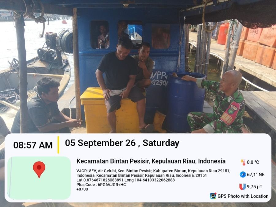 Babinsa Desa Air Glubi, Kecamatan Bintan Pesisir, Kabupaten Bintan, melaksanakan kegiatan himbauan