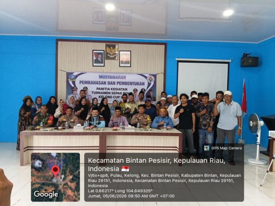 Babinsa Desa Kelong Hadiri Musyawarah Pembentukan Panitia Turnamen Sepak Bola Kelong Cup VII.