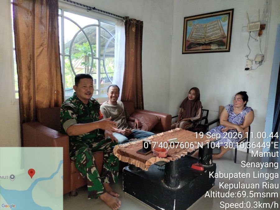 Babinsa Senayang Ingatkan Warga Mamut Waspadai Karhutla Saat Musim Kemarau