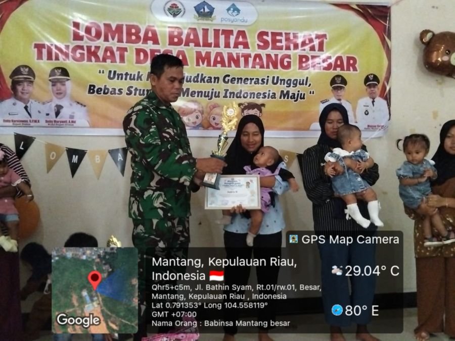 Babinsa Desa Mantang Besar Hadiri Kegiatan Lomba Balita Sehat
