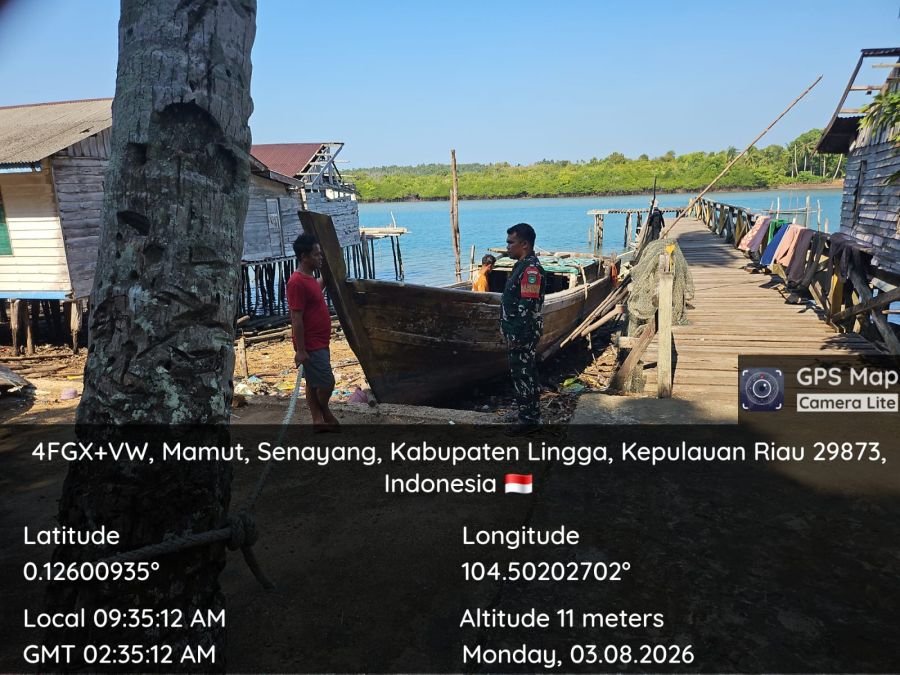 Babinsa Desa Penaah Tingkatkan Kesadaran Keselamatan Nelayan Hadapi Musim Angin Selatan