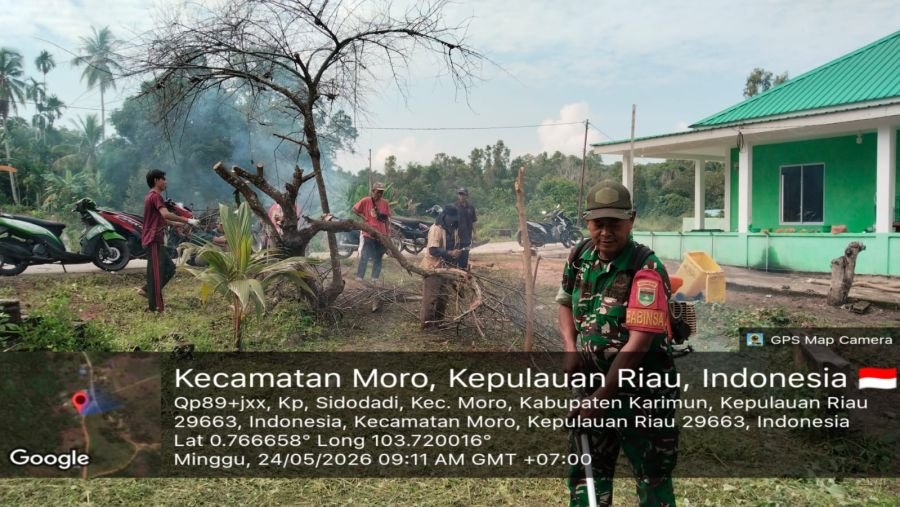 Babinsa Desa Sugie Pimpin Gotong Royong Sambut Idul Adha 1447 H