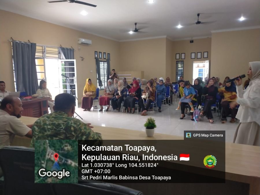 Babinsa Desa Toapaya Hadiri Kegiatan Desa Sadar Hukum, Penguatan HAM Terkait Perempuan dan Anak.
