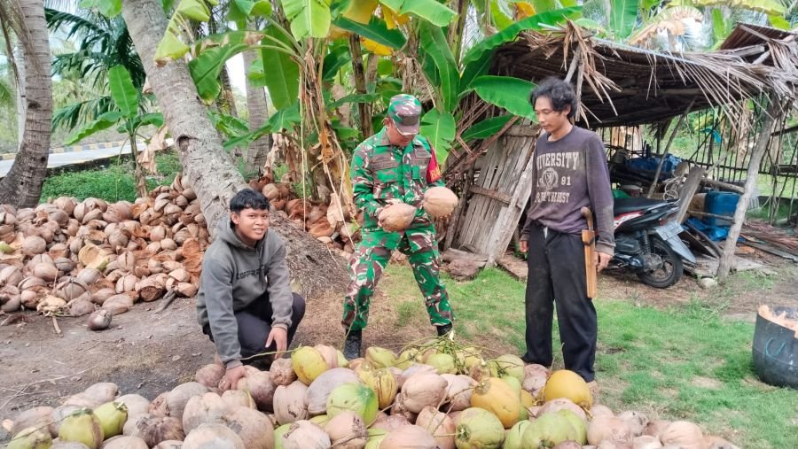 Babinsa Durai Serap Aspirasi Petani Kelapa, Perkuat Ketahanan Wilayah