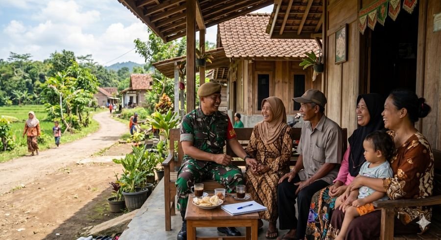 Babinsa Hadir di Tengah Warga, Bangun Kedekatan Lewat Komsos di Kuansing