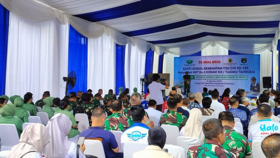 Babinsa Hadir Monitor Bakti Sosial Kesehatan Tzu Chi dalam Rangka HUT ke-1 Kodam XIX/Tuanku Tambusai