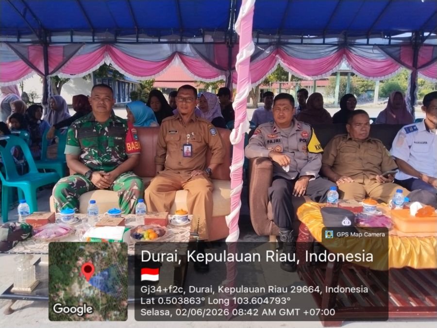 Babinsa Hadiri Perpisahan SMPN 1 Durai, Beri Motivasi Siswa