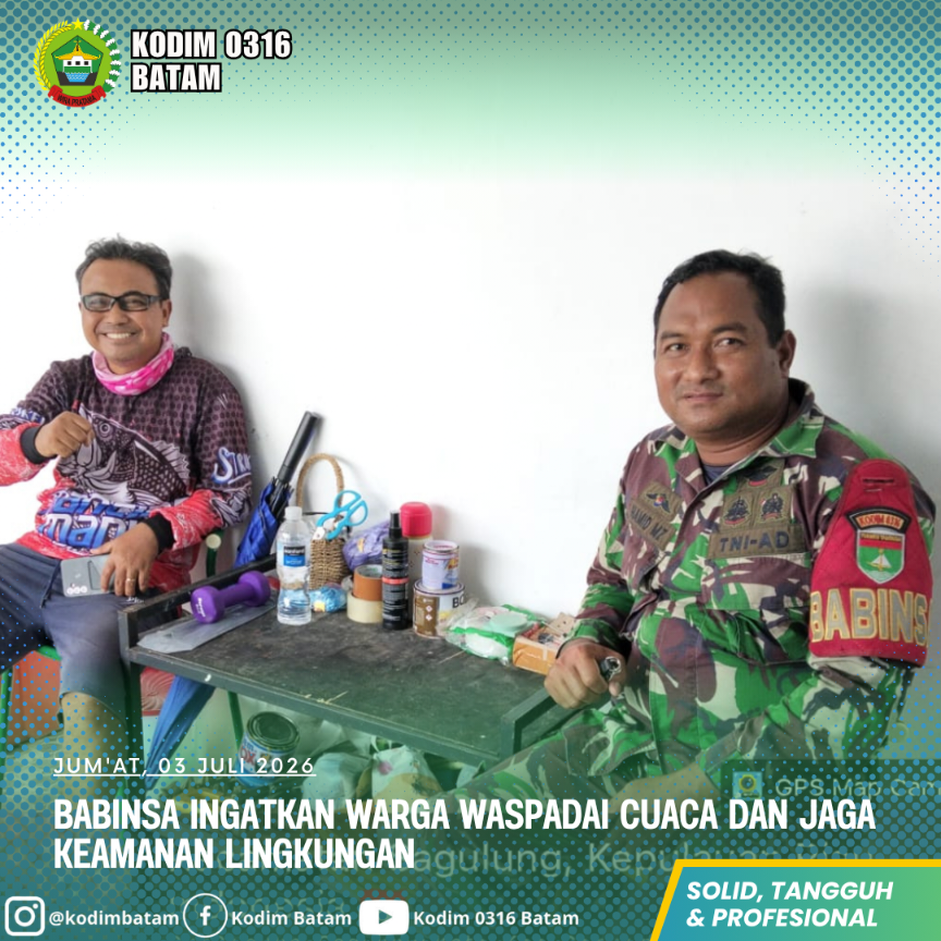 Babinsa Ingatkan Warga Waspadai Cuaca dan Jaga Keamanan Lingkungan