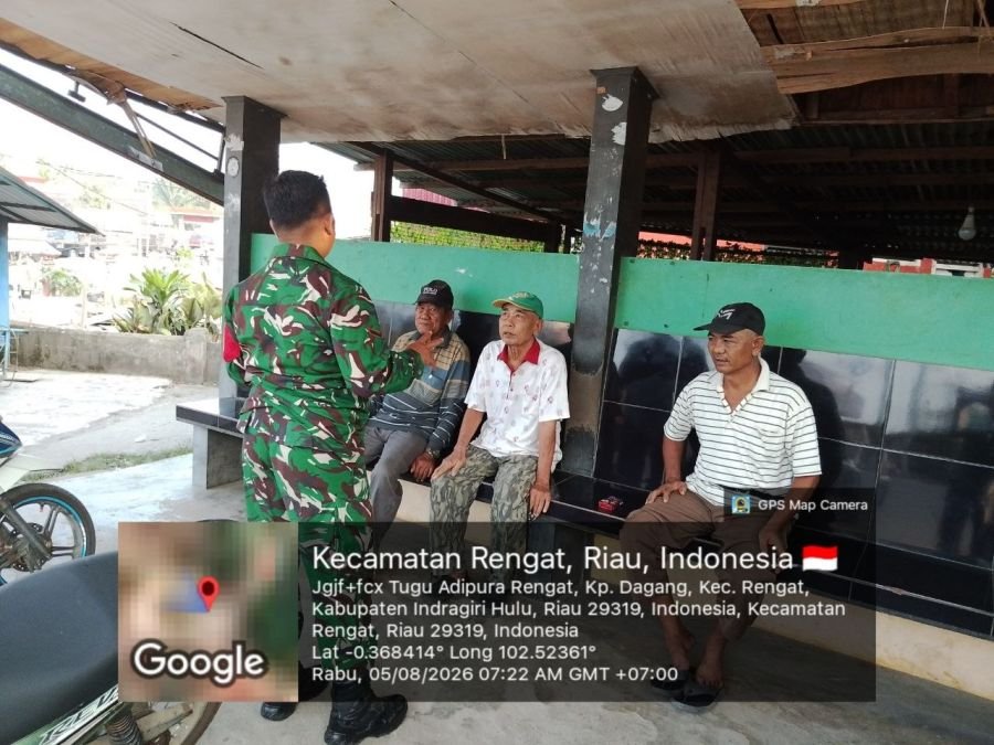 Babinsa Kampung Dagang Bangun Komunikasi Yang Baik  Dengan masyarakat Di Wilayah Binaan