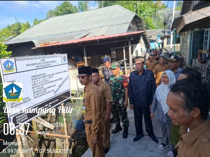 Babinsa Kampung Hilir Laksanakan Monev Awal Rehabilitasi Pelantar Masyarakat