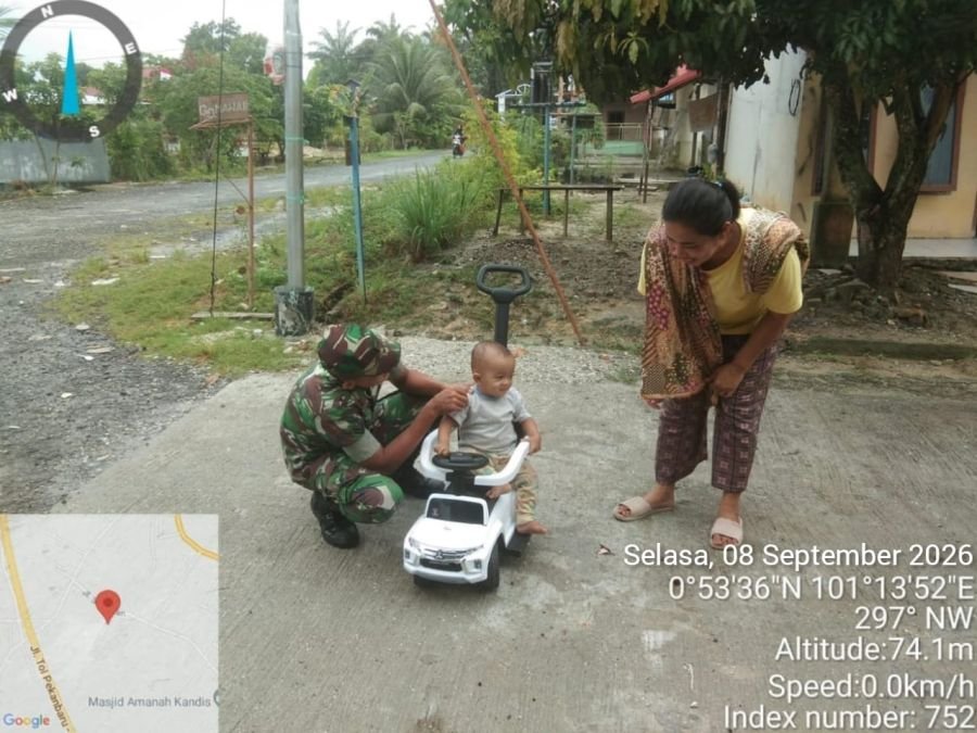 Babinsa Kandis Cek Anak Stunting, Pantau Tumbuh Kembang Langsung