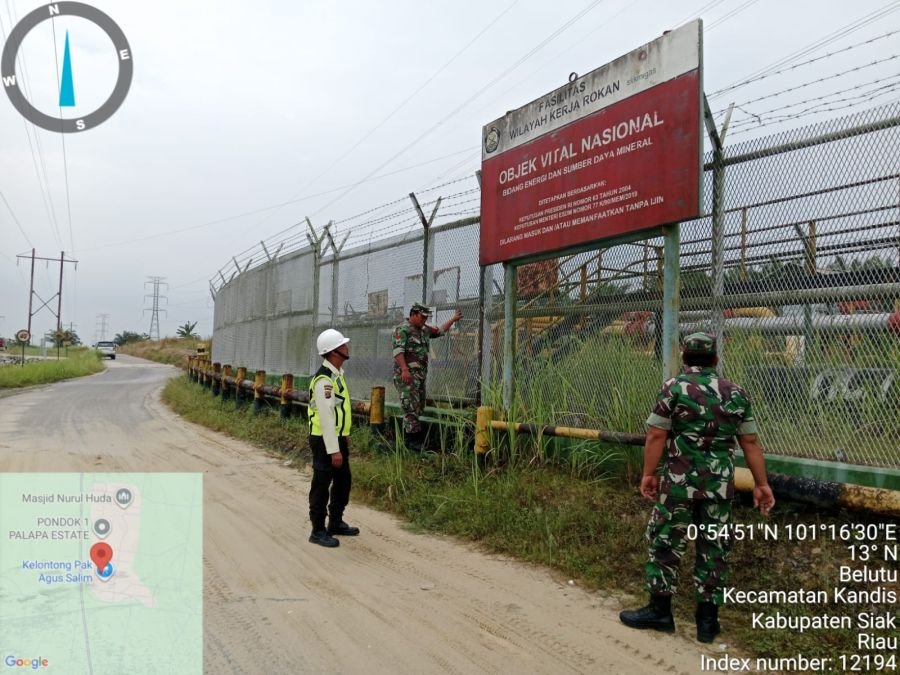Babinsa Kandis Patroli Perkuat Pengamanan Objek Vital PT PHR