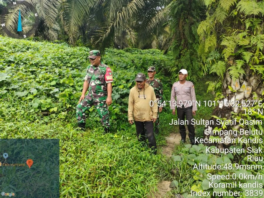 Babinsa Kandis Perketat Patroli Karhutla di Kampung Sam Sam
