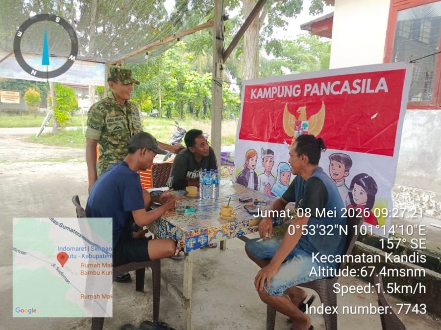 Babinsa Kandis Perkuat Pemahaman Pancasila di Tengah Warga