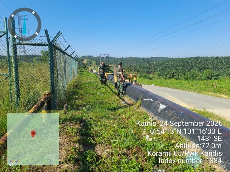 Babinsa Kandis Perkuat Pengamanan Objek Vital Lewat Patroli Binter
