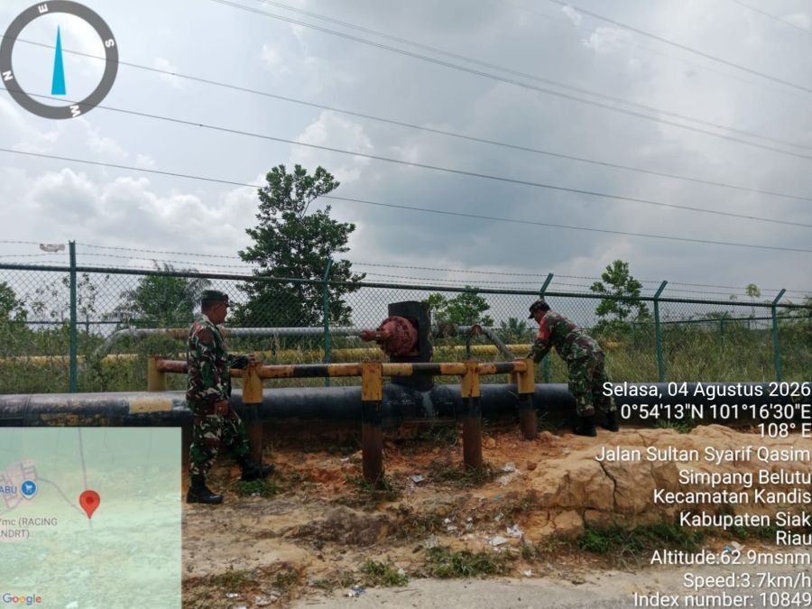 Babinsa Kandis Tingkatkan Pengawasan Wilayah Operasional Migas