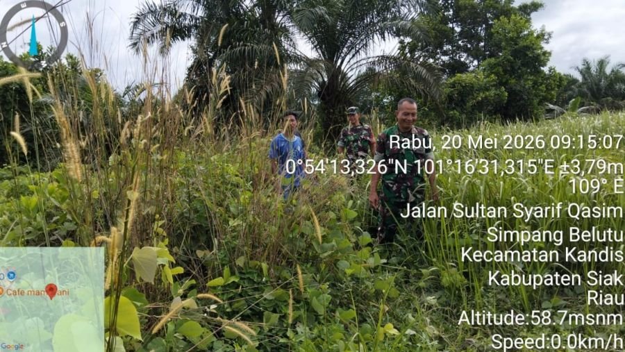 Babinsa Kandis Turun Langsung, Wilayah Rawan Karhutla Tetap Kondusif