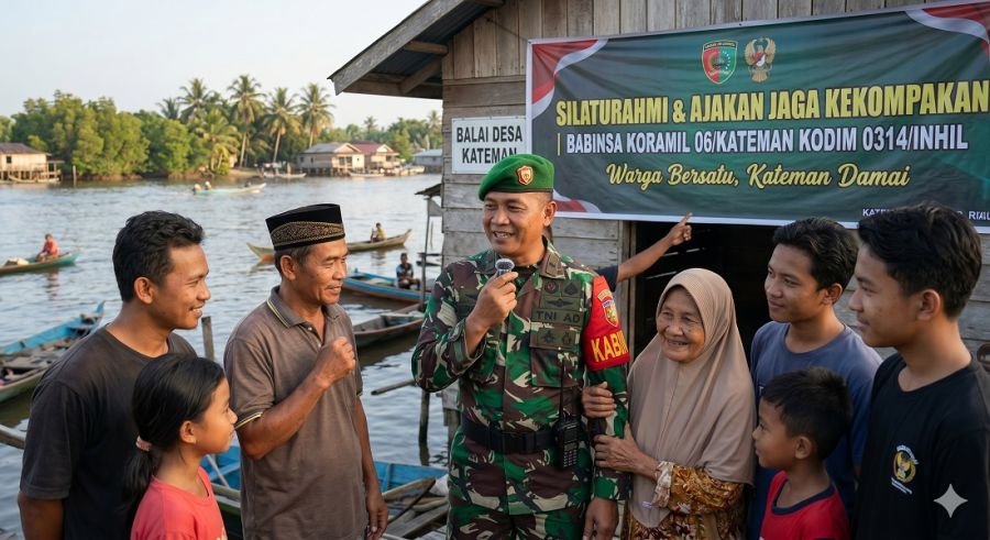 Babinsa Kateman Perkuat Komduk, Warga Diajak Jaga Kekompakan