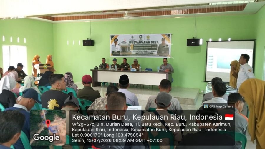 Babinsa Kawal Musdes, RKP Desa 2027 Tanjung Batu Kecil Disiapkan