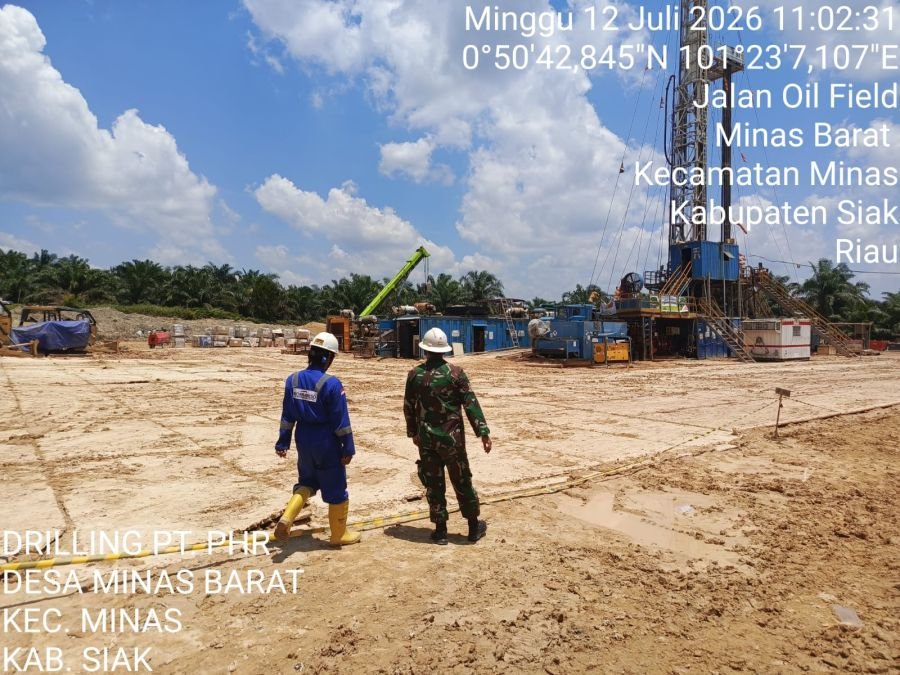 Babinsa Kawal Operasi Tiga Rig Migas di Minas, Situasi Tetap Kondusif