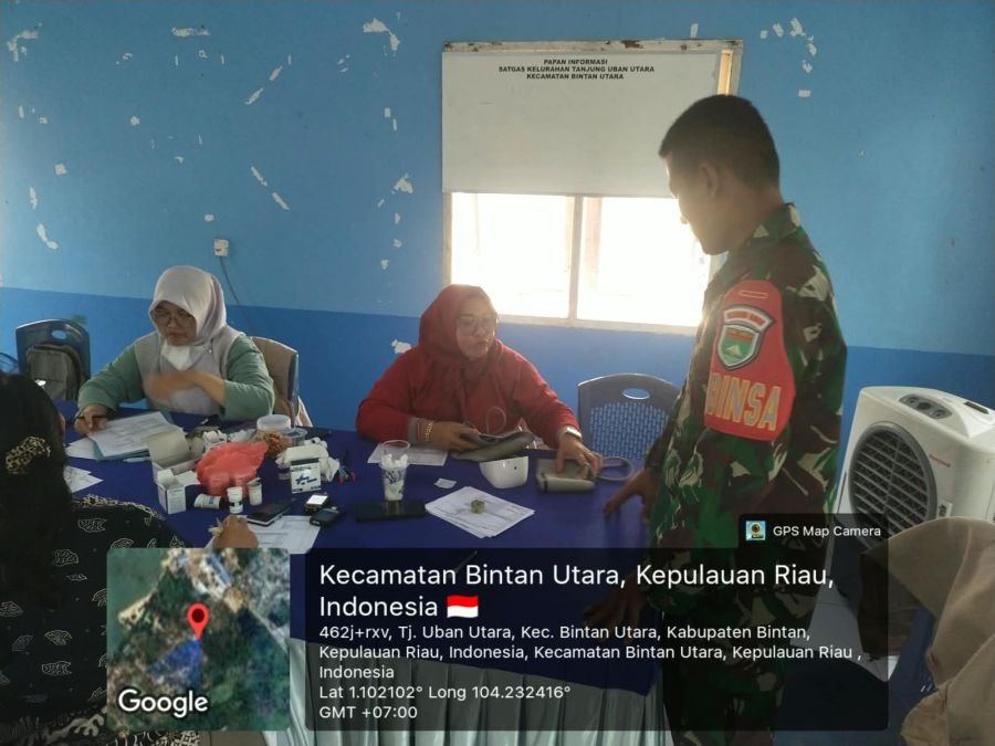 Babinsa Kelurahan Tanjung Uban Utara Kopda Ridiansyah pada hari Rabu tanggal 16 September 2026.
